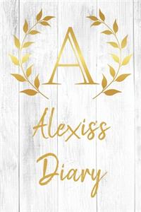 Alexis's Diary: Personalized Diary for Alexis / Journal / Notebook - A Monogram Initial & Name - Great Christmas or Birthday Gift