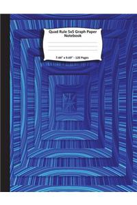Quad Rule 5x5 Graph Paper Notebook. 7.44" x 9.69". 120 Pages: Blue Burst 3D Layer Overlay Pattern Cover. Square Grid Paper, Graph Ruled Notebook. Math and Science Notebook for teens and adults. 5x5 grid per inc