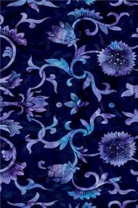 2019 Weekly Planner Blue Floral Vintage Damask Pattern Design 134 Pages