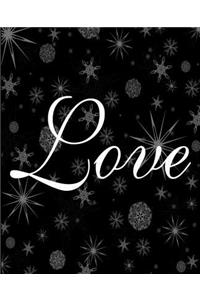 Love Snowflakes Stars Dark Sky School Comp Book 130 Pages