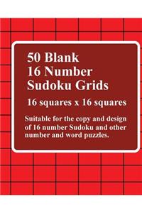 Fifty Blank 16 Number Sudoku Grids