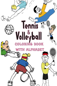 Tennis and volleyball Coloring book with alphabet