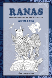 Libro de colorear para adultos - Líneas gruesas - Animales - Ranas