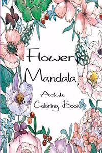 Flower Mandala Adult Coloring Book