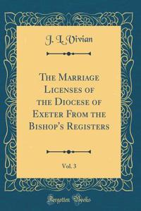 The Marriage Licenses of the Diocese of Exeter from the Bishop's Registers, Vol. 3 (Classic Reprint)