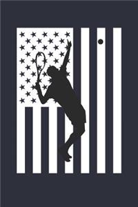 American Flag Tennis Notebook - USA Flag Tennis Journal - Fourth of July Gift for Tennis Player