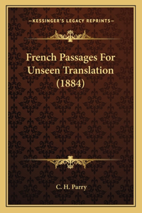 French Passages For Unseen Translation (1884)