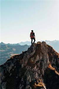Mountain Climber at the Summit Adventure Awaits Journal