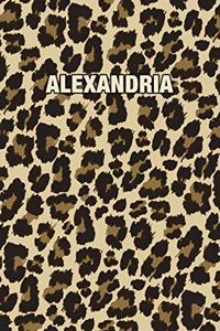 Alexandria: Personalized Notebook - Leopard Print (Animal Pattern). Blank College Ruled (Lined) Journal for Notes, Journaling, Diary Writing. Wildlife Theme Des