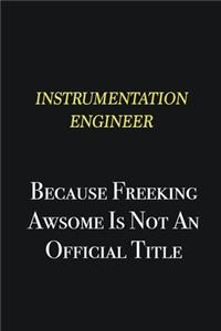 Instrumentation Engineer because freeking awsome is not an official title