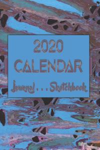 Artsy AbstractOneEight . 2020 Calendar . Sketchbook . Lined Journal -- 8