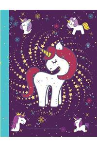 Purple Sparkle Unicorn Journal: Blank Journal with No Prompts