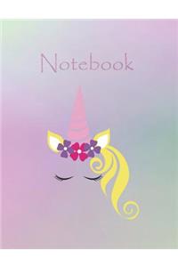 Notebook: Eyelash Unicorn Design Cover - Blank Journal / Sketch / Drawing Book - 8.5 X 11 Paper - Unlined Notebook / Journal - 100 Pages