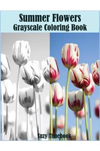 Summer Flowers Grayscale Coloring Book