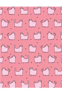 My Big Fat Journal Notebook For Cat Lovers Funny Cat Pattern In Pink