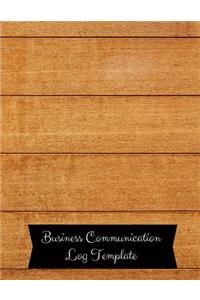 Business Communication Log Template