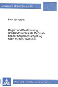 Begriff Und Bestimmung Des Kindeswohls ALS Massstab Bei Der Sorgerechtsregelung Nach §§ 1671, 1672 Bgb