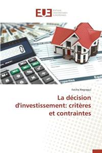 La Décision d'Investissement