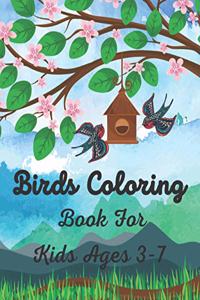 Birds Coloring Book For Kids Ages 3-7