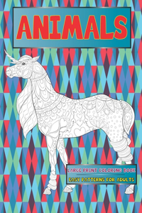 Large Print Coloring Book Easy Patterns for Adults - Animals