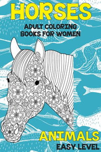 Adult Coloring Books for Women Easy Level - Animals - Horses