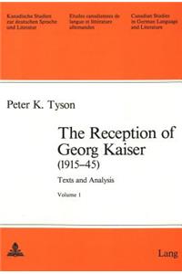 Reception of Georg Kaiser (1915-45)
