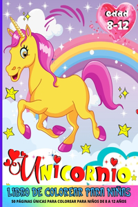 Unicornio Libro De Colorear Para Niñas De 8 a 12 Años