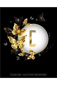 C - Elegant Gold Black Paper Lined Notebook