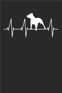 Pitbull Journal - Pitbull Notebook 'Dog Heartbeat' - Gift for Pitbull Lovers