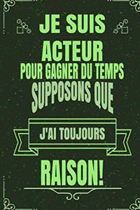 Je Suis Acteur Pour Gagner Du Temps Supposons Que j'Ai Toujours Raison!