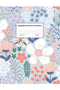 Handwriting Practice Sheets: Cute Blank Lined Paper Notebook for Writing Exercise and Cursive Worksheets - Perfect Workbook for Preschool, Kindergarten, 1st, 2nd, 3rd and 4th Gr