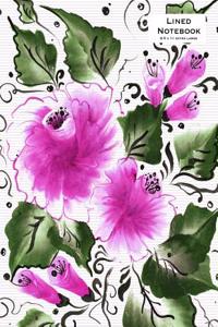 Lined Notebook 8.5 X 11 Extra Large - Magenta Flowers: Large Soft Cover Journal