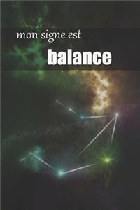 balance signe astrologique, carnet ligné