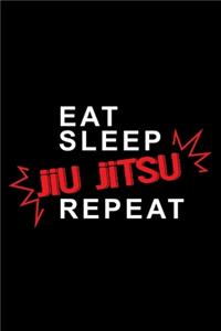 Eat sleep Jiu Jitsu repeat: 6" x 9" 120 pages dotted Journal I 6x9 dot grid Notebook I Diary I Sketch I Journaling I Planner I Jiu Jitsu Gift I Self Defense Gift