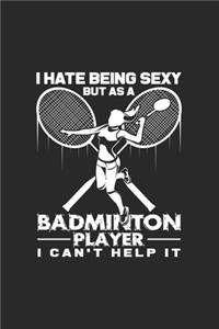 Sexy badminton player: 6x9 Badminton - blank with numbers paper - notebook - notes