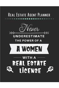 Real Estate Agent Planner - Never Underestimate The Power Of A Women With A Real Estate License