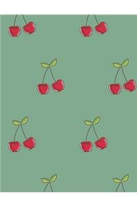 Cherry Notebook Large Size 8.5 x 11 Ruled 150 Pages Softcover