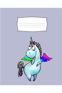 Unicorn notebook Wide Ruled Line Paper
