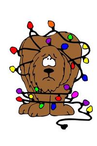 Funny Holiday Dog Christmas Lights Disaster School Comp Book 130 Pages