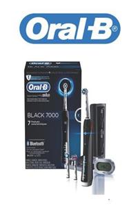 Oral-B: Oral-B 7000 Smartseries Rechargeable Power Electric Toothbrush with 3 Replacement Brush Heads, Bluetooth Connectivity and Travel Case, Black, Powered by Braun
