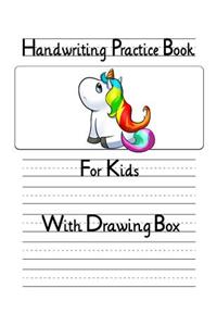 Handwriting Practice Book for Kids with Drawing Box