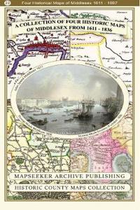 A Middlesex 1611 – 1836 – Fold Up Map that features a collection of Four Historic Maps, John Speed’s County Map 1611, Johan Blaeu’s County Map of 1648, Thomas Moules County Map of 1836 and a Map of the Environs of London 1836.