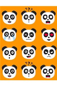Emoji Pandas Draw and Write Notebook Journal For School Kids, Students and Teachers