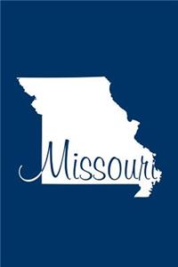 Missouri - Navy Blue Lined Notebook with Margins