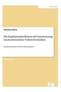 Kapitalmarkteffizienz als Voraussetzung hochentwickelter Volkswirtschaften