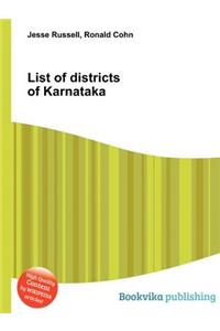 List of Districts of Karnataka