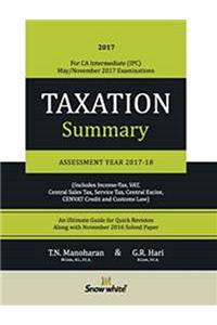 Taxation Summary (A.Y. 2017-18) - CA IPCC May / November 2017