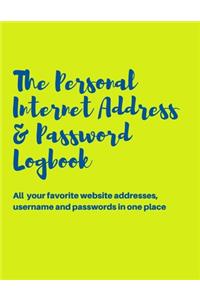 The Personal Internet Address & Password Logbook