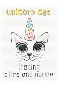 unicorn cat Letter and Number Tracing