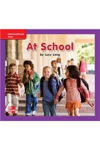 Reading Wonders Leveled Reader at School: Ell Unit 1 Week 3 Grade K